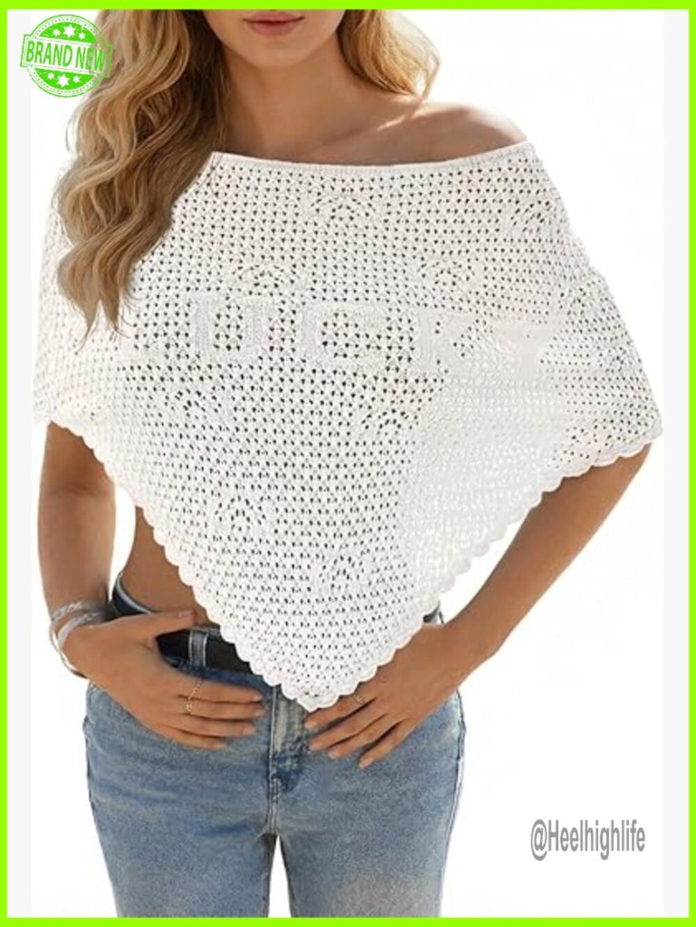 Crochet Cover Up Sheer Poncho Boho Beach Swimsuit Coverup Loose Fit